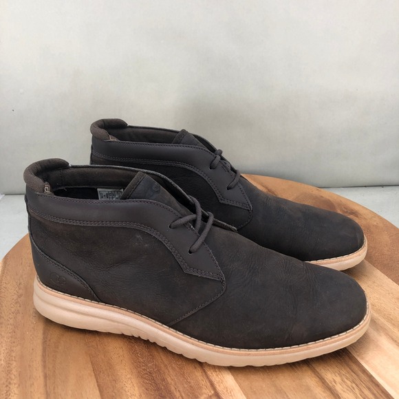 UGG Union Chukka Waterproof Boots Dark Brown Leather Lace Up Casual Size 8.5